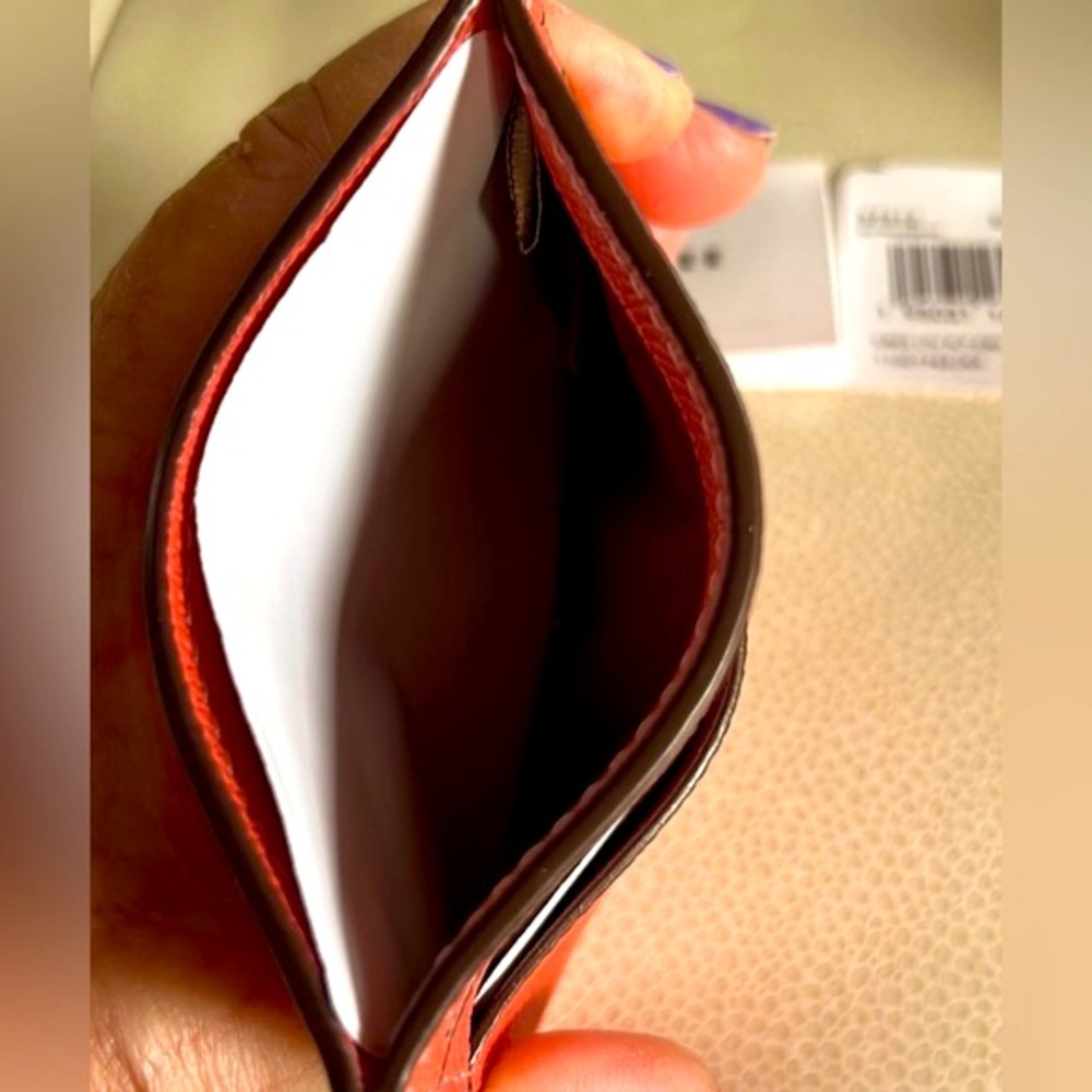 Coach Credit Card/ID Case in Tangerine Orange NWT - Picture 4 of 4